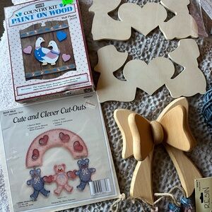 Vintage Country Wooden and Resin  Craft Supplies